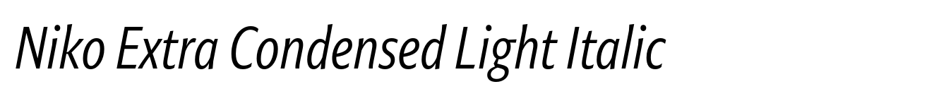 Niko Extra Condensed Light Italic image